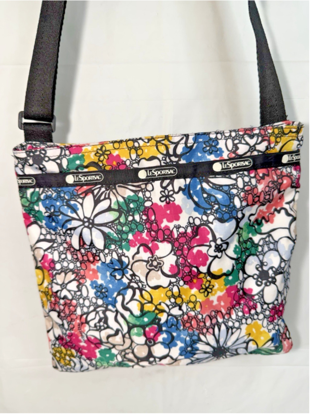 LeSportsac Madison Slim Nylon Crossbody Bag Floral